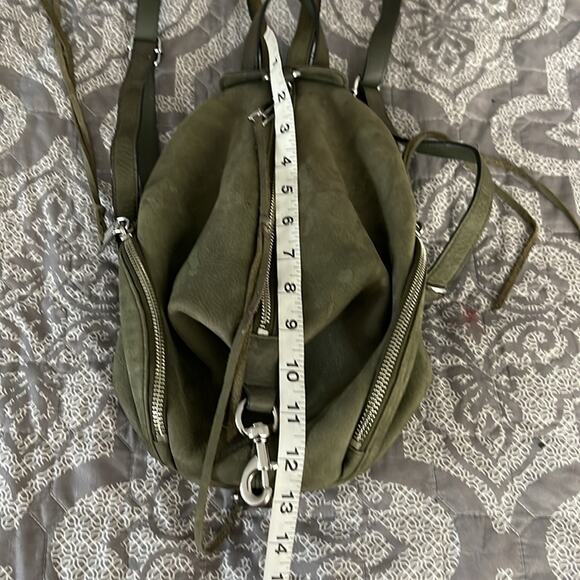REBECCA MINKOFF Olive Green Suede Adjustable Tassel Detail Mini Backpack main image 5